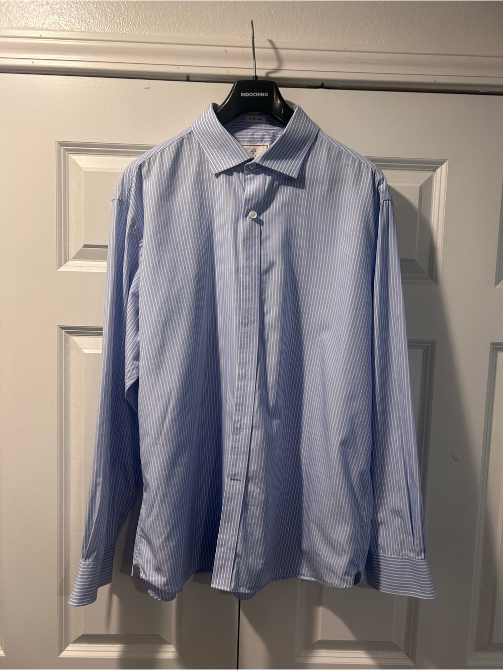 Todd Snyder reverse blue striped 100% cotton Dress Shirt